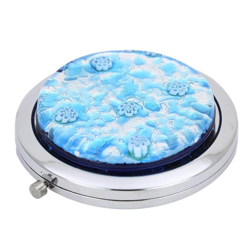 Glass Of Venice Murano Glass Millefiori Folding Compact Mirror -