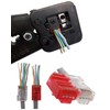 RJ45 Crimp Tool with Cat6 Pass through Shielded/transparent Connectors 20PCS
