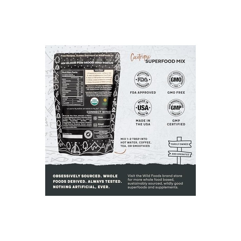 Cocotropic Organic Mushroom Cacao Mix (8oz) & Lion’s Mane Powder