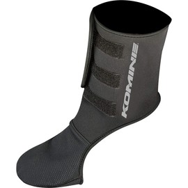 Komine AK-075 595 Motorcycle Neoprene Ankle Warmer, Black, Free