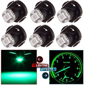 cciyu 6 Pack T4/T4.2 Neo Wedge LED Bulb A/C Lights (green)