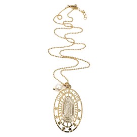Gold Plated Our Lady of Guadalupe Medal Necklace for Women