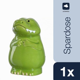 LEONARDO HOME Bambini Crocodile Money Box, Ceramic Piggy Bank with Key, Gift for Children, Boys Girls, 12.8 cm, Green Colourful, 039194