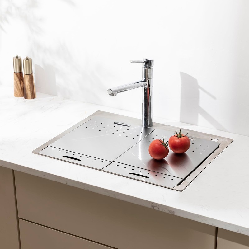 Over the Sink Cutting Board, Stainless Steel Over Sink Cutting