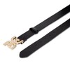 Sam Edelman Women's Pearl Embellished Double-E Logo Plaque Buckle Belt,