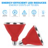 OHLECTRIC PAR38 Red Flood Light Bulb with E26 Base -