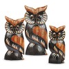 Decorative Owl Wula Black Brown From Albesia Wood, Height 20