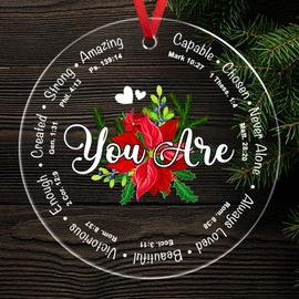Inspirational Gifts for Women Friends - Christian Religious Christmas Ornaments, Catholic Religious Decor Gifts, Christian Christmas Decor - Christmas Tree Decoration Acrylic Ornament