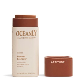 ATTITUDE Oceanly Plastic-Free Lightweight Bronzer Stick, Titanium Dioxide-Free, EWG Verified, Vegan Makeup, Coffee, 8.5 grams