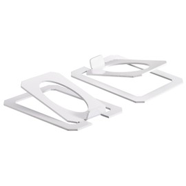 QUARKZMAN Desk Speaker Stand Metal Desk Vertical Speaker Stand Support with Vibration Absorber Pad Studio Speaker Book Stand Black Pack of 2