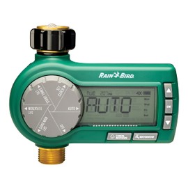 Rain Bird 1ZEHTMRP Premium Professional Grade Electronic Digital Hose End Timer/Controller, One Zone/Station, Battery Operated, Brass Inlet/Outlet