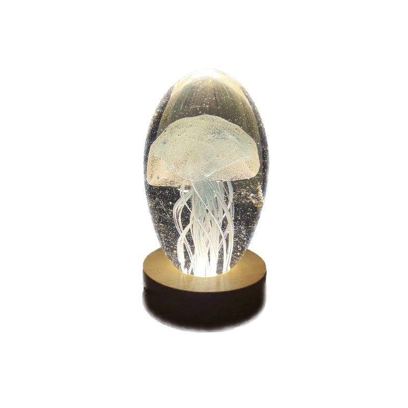 Shop-UP! Medusa light blue tentacles large, phosphorescent 3D large crystal