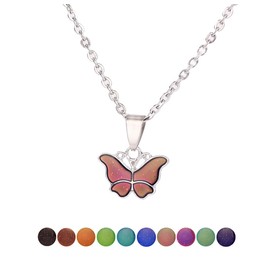 swqfzki Temperature Sensing Color Changing Pendant Necklace Lovely Butterfly Mood Necklace Gift (Lovely Butterfly)