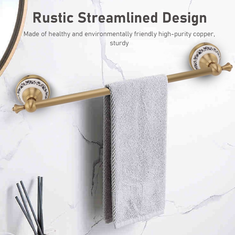 40.5cm Bathroom Towel Bar Copper Bath Towel Rack Single Towel