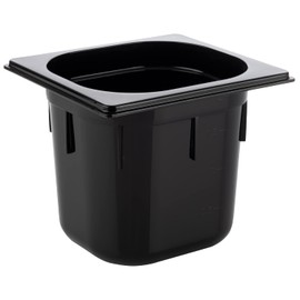 APS 82078 GN 1/6 Container, Gastronorm Container, Polycarbonate, Dimensions 176 x 162 mm/Height 150 mm/Volume 2.2 Litres, Black