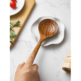 ABRUTY Spoon Rest for Stove Top, Ceramic Spoon Holder for Counter, Modern Farmhouse Decor Accessories for Spatula, Spoons or Tongs (E-2 Pack, Flower Shape)