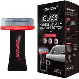 QIFOR Oil Film Remover for Car Windshields And Windows, Automotive Glass Cleaner Car Glass Emulsion Cleaner for Strips Coatings, Waxes, Oils & Road Film & Safe Driving