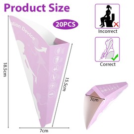 OFFCUP Female Urinal, 20Pcs Disposable Urinal Standing up, Portable Waterproof Paper Standing Pee Funnel for Women Pregnant Wounded Travel Camping Outdoor Activitie