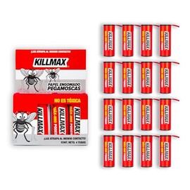KILLMAX Trampas de pegamento para Moscas e Insectos Voladores, Olor Atrayente, Efectivas, Fáciles de usar. (16 Trampas)