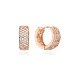 Cubic Flower Half Rose Gold One-Touch Earrings OTE122310RPW Stone Color / 큐빅 플라워 하프 로즈골드 원터치 귀걸이 OTE122310RPW 스톤컬러