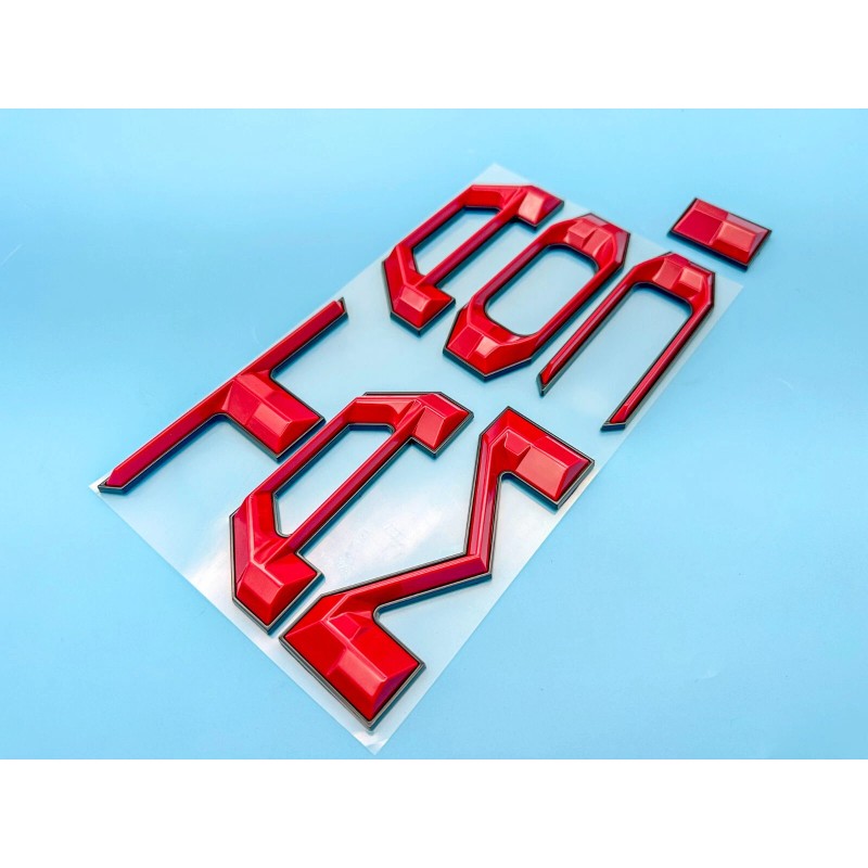 custom emblems Red with Black Base Tailgate letters compatible with