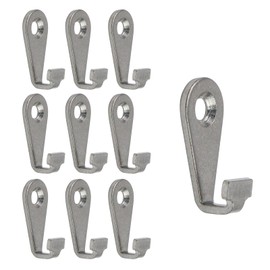 MY MIRONEY 10PCS Mini Wall Hooks Stainless Steel J-Shaped Mirror Hangers Hardware Photo Frame Hooks with Mounting Screws, Type 1