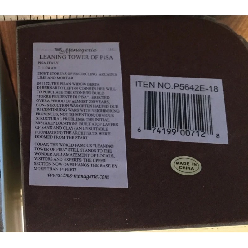 Statues & Models Leaning Tower of Pisa Bookends NIB. Free