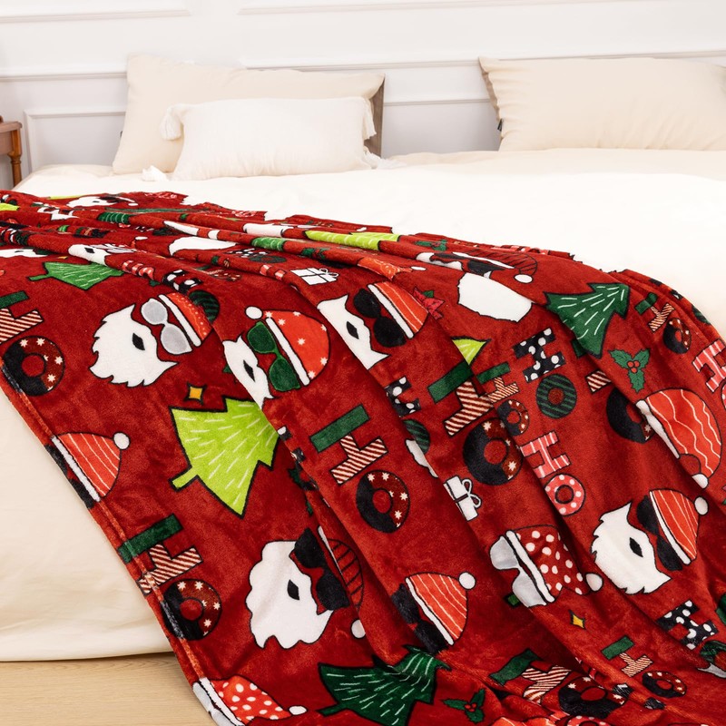 Christmas Throw Blanket, 60x80 Christmas Tree Super Soft Soft Fleece