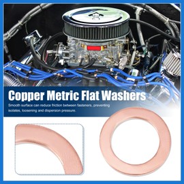 VekAuto 10 Pcs M12 x 18mm x 1.5mm Copper Flat Washer Sealing Ring for Screw Bolt Nut Auto Accessories