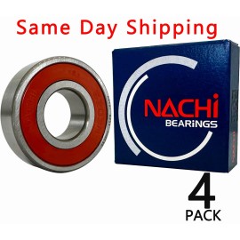 Nachi 4pack NACHI 6203-2NSE 6203-2RS 17X40X12MM Double Rubber Bearings