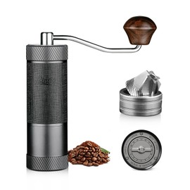 Manual Coffee Bean Grinder, Portable Hand Espresso Grinder with 6 Star CNC Stainless Steel Conical Burr,16 Internal Adjustable Setting and Double Bearing, Portable Carry Bag, 25g Capacity