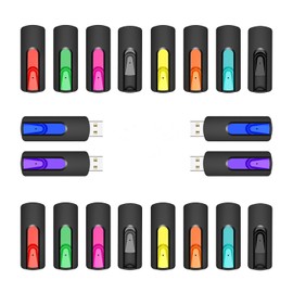 RAOYI 20Pcs 4GB USB Flash Drives Slide Retractable Memory Stick Bulk USB 2.0 Thumb Drive Jump Drive Zip Drive USB Sticks Data Storage Backup for PC Mac (4G, 10 Mixed Color)
