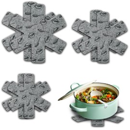 FePen Felt Pan Protectors, 6 Pan Protectors, Stacking Protection, 3 Sizes Pot Protectors, Pan Protection Pads, Felt Pan Pads, Pan Protectors, Adjustable Size (38/35/26 cm)