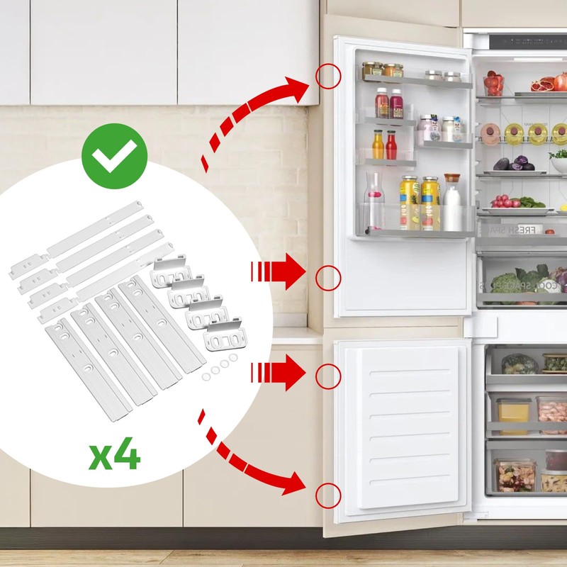 Spares2go Integrated Fridge Door Slide Mounting compatible with Bosch Fixing