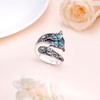 Alphm Butterfly Spoon Turquoise Ring for Women S925 Sterling Silver