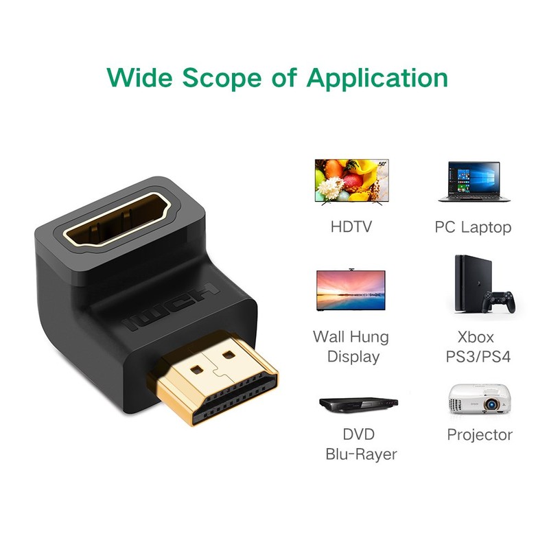 UGREEN HDMI Male to Female Adapter (90 Degree Down) (20109)
