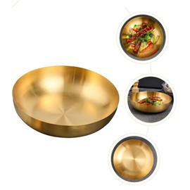 KICHOUSE Elegant 304 Stainless Steel Salad Bowl Mix Serve Fruit Bowls for Kitchen Accessory