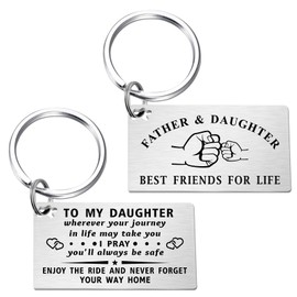 Daughter Keychain, to My Daughter Gifts from Dad, Valentines Day Gifts for Daughter from Dad, Daughter Birthday Gifts, Daughter Graduaiton Gift