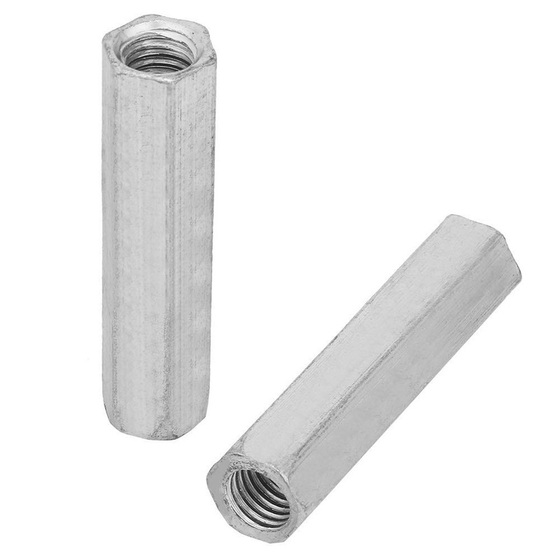 Long Nuts 2 Pcs Zinc Plated Steel M10 x 60mm