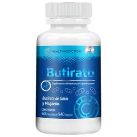 HEALTHADDICTION - Butirato Calcio Magnesio | Con MCT y Extracto de Romero | Suplemento Alimenticio para Bienestar Digestivo y Metabólico | 60 Cápsulas