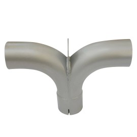 GMR racing 4" ID/OD Aluminized Elbow Pipe Exhaust Y-Pipe With Divider Semi Truck Y-Pipe