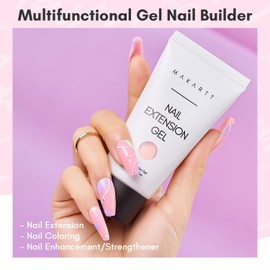 Makartt Poly Nail Gel 50ML Gel Builder for Nails, Rose Nude Pink, Gel Nail Extension,Nail Strengthener Hard Gel Color Gel Multifunctional Long-Lasting and Easy to Use for DIY Salon Quality-VIP