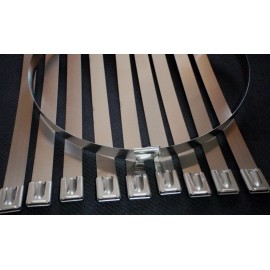 TIB 10PC STAINLESS STEEL1/2"xw 16"l EXHAUST HEADER ZIP TIE STRAP BAND SZTW12x400