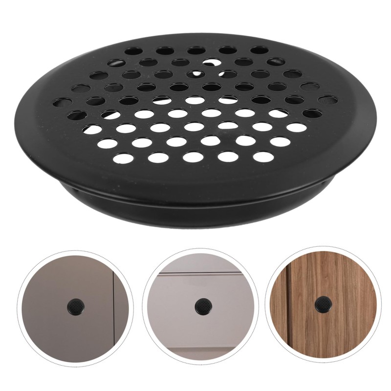 TEHAUX 12pcs Stainless Steel Round Ventilation Cover for Cabinets and