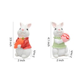 HAOJUNER 2 PCS Easter Bunny Decorations, Spring Family Decors Rabbit Figurines, Couple Ornaments, Desktop Decorations for Party Homes, Cute Easter Gifts, White Bunny