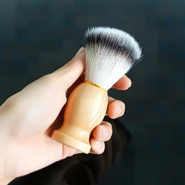 Men's Shaving Brush with Natural Bristles - Wood Handle Premium Shaving Cream Brush for Wet Shaving - Soft Beard Brush for Safety Razors - Ideal Gift for Men (Boyfriend, Husband, Dad)