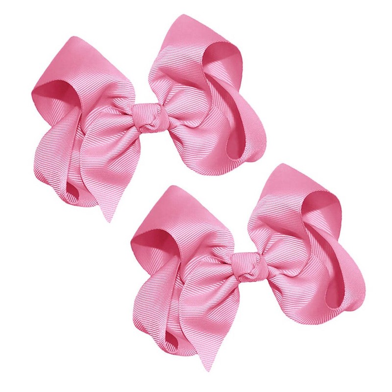WD2U Girls Set of Two 4" Solid Grosgrain Pigtail Hair