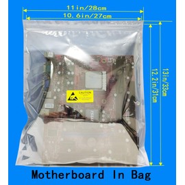 Daarcin 30pcs Anti Static Resealable Large Size Bags 11x13in/28x33cm ESD Bags for Motherboard HDD and Electronic Device,Antistatic Bags for Graphics Card (30pcs 11x13/28x33cm)