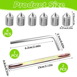 Colorich Pack of 2 Square Pin 8 mm x 130 mm, Door Handle Spindle Bar, Handle Pin for Door Handle, Square for Handle Set, Door Handle for Door Lock, Interior Door (with 1 Key, 6 Screws)