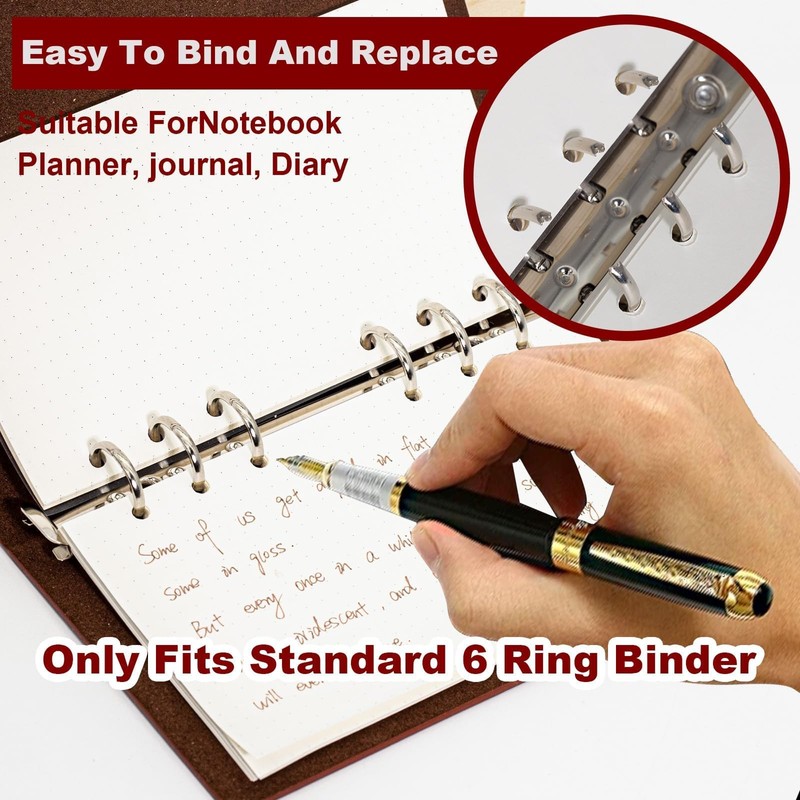 KINETOX Pack of 2 Ring Binder A6 Refillable 120 Sheets